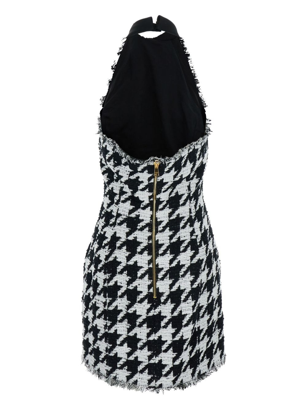 houndstooth button-detailed mini dress - 2