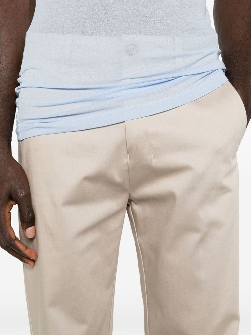 mid-rise cotton chino trousers - 10