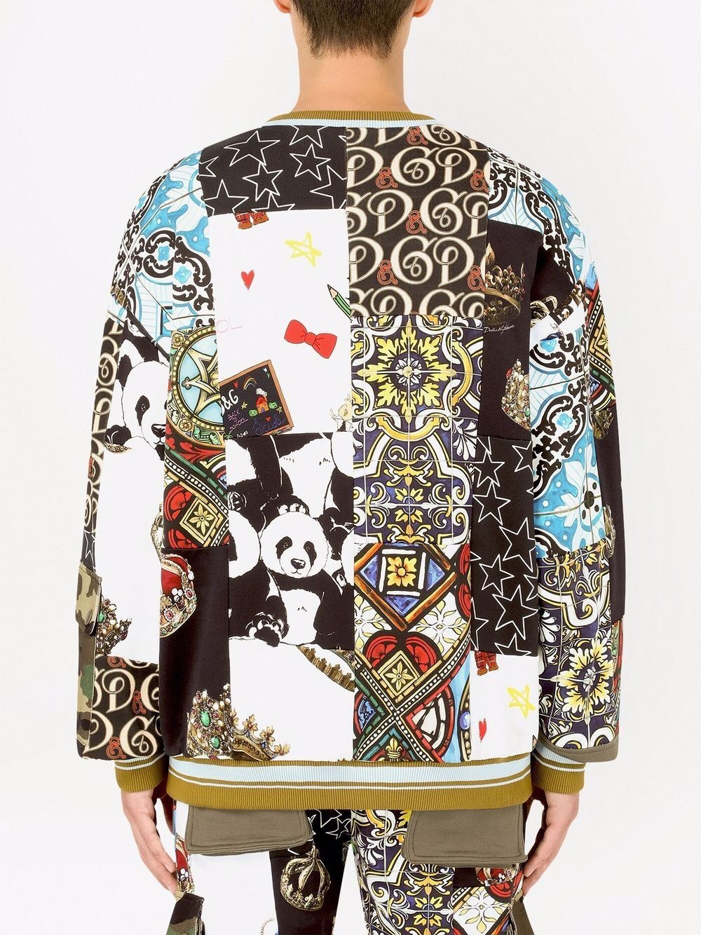 patchwork graphic-print sweatshirt - 4