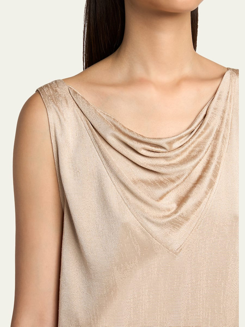 Cowl-Neck Metallic Jersey Top 5