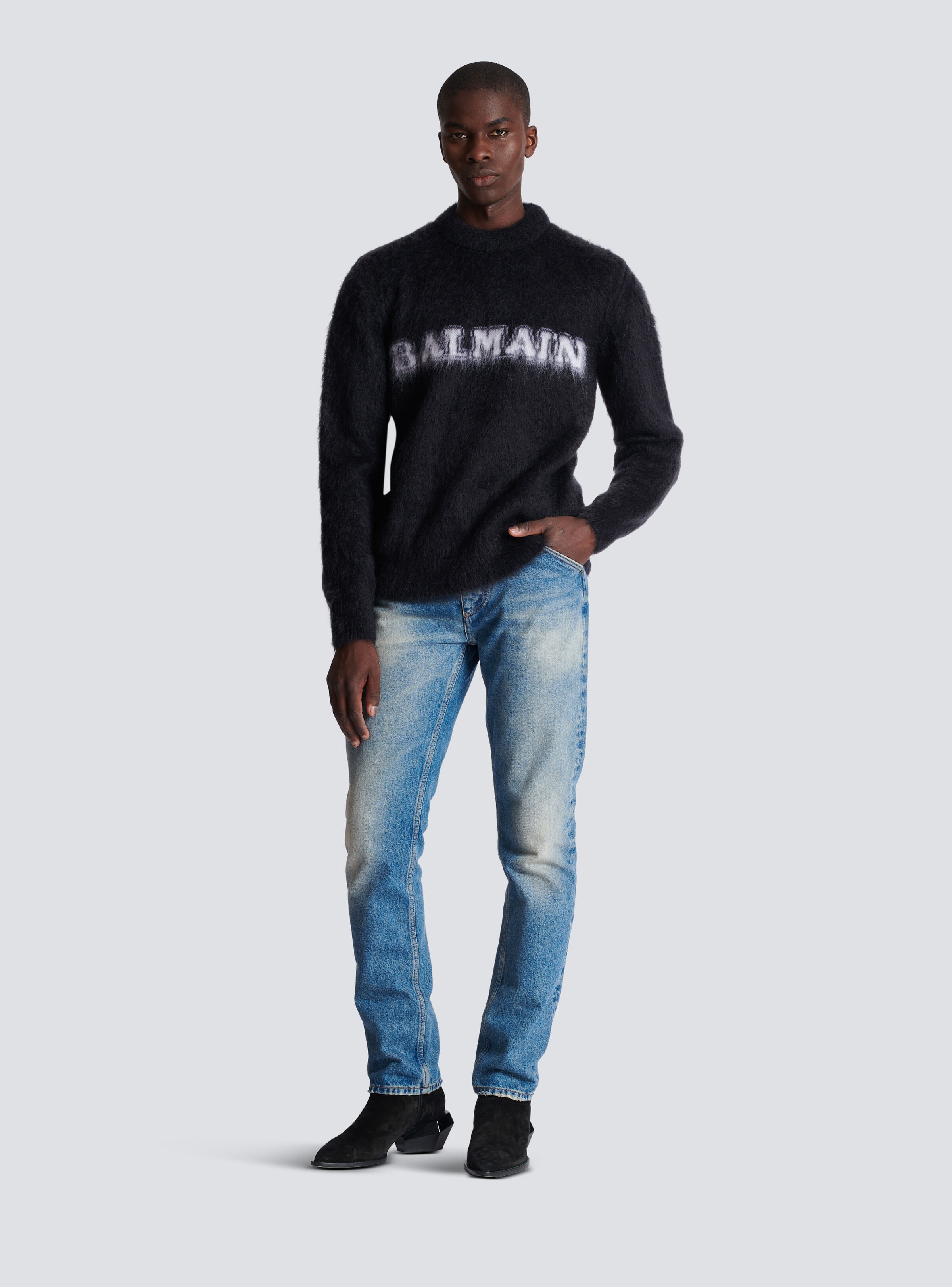 Retro Balmain jumper in brushed mohair - 2