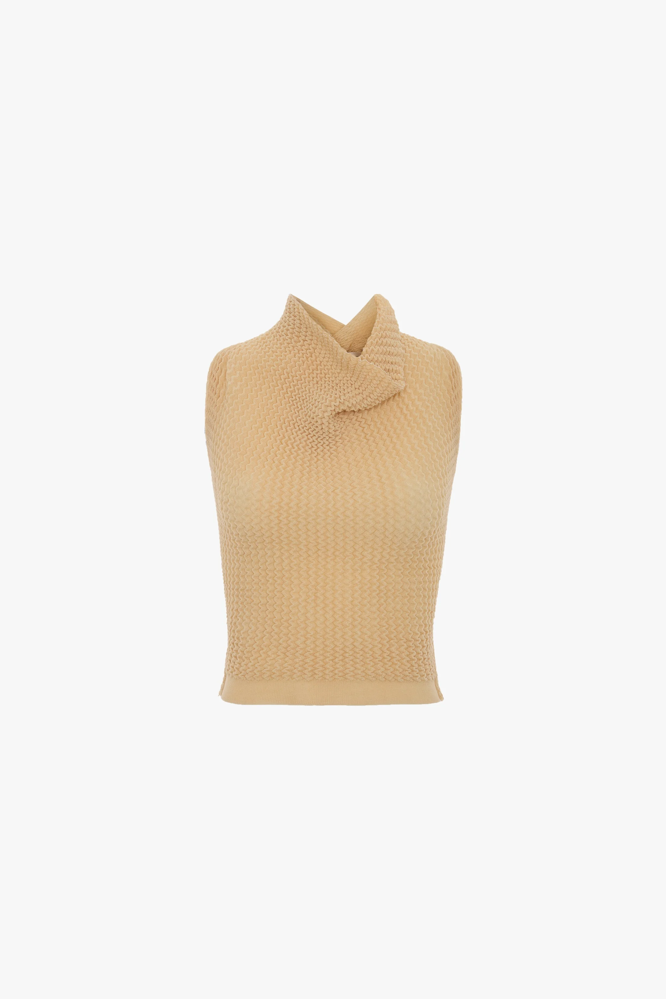 Draped Sleeveless Top In Sandstone - 1