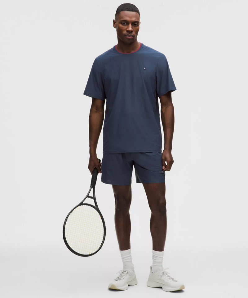 lululemon UV-Protective Striped Mesh Tennis T-Shirt outlook
