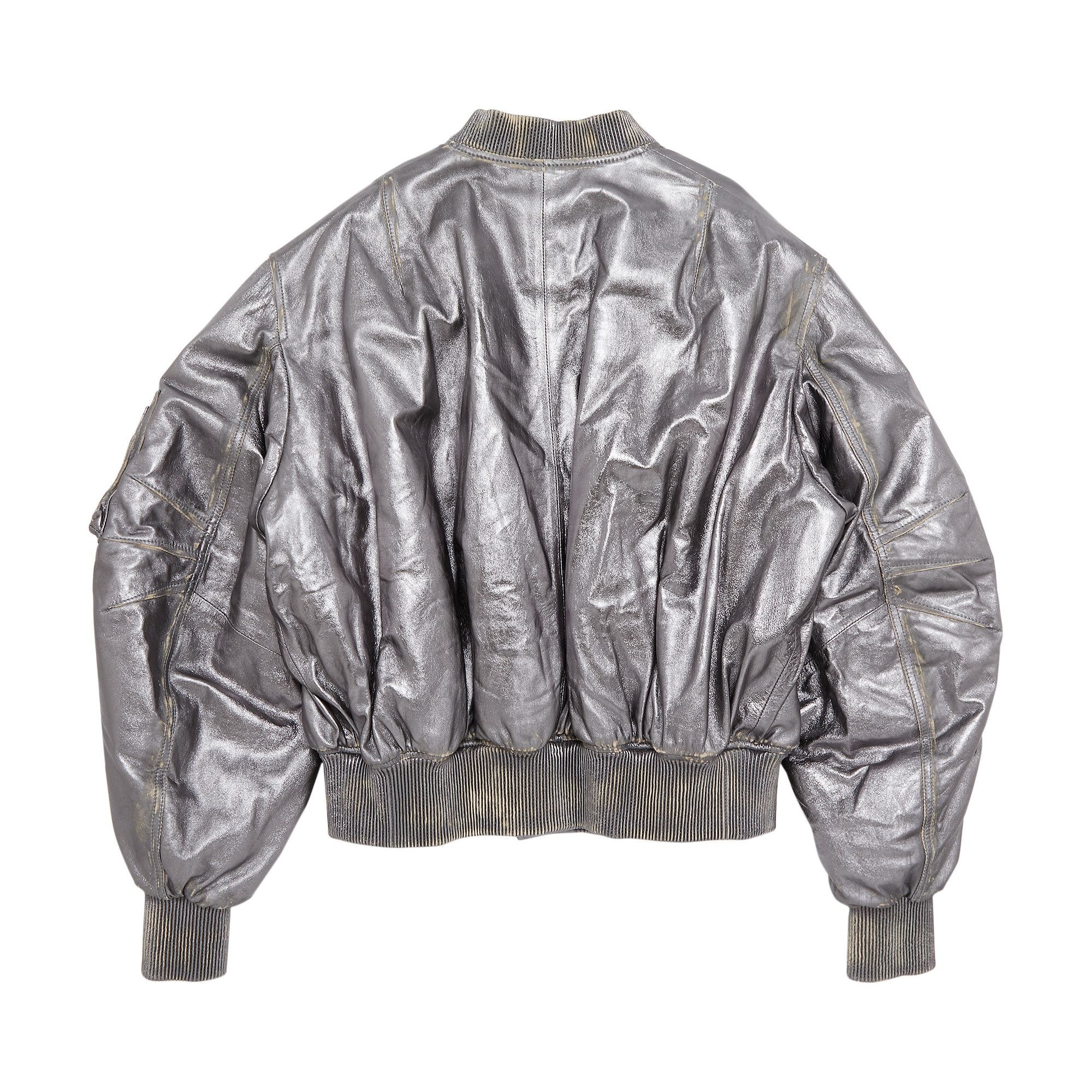 The Attico Metallic Bomber Jacket 'Silver' - 2