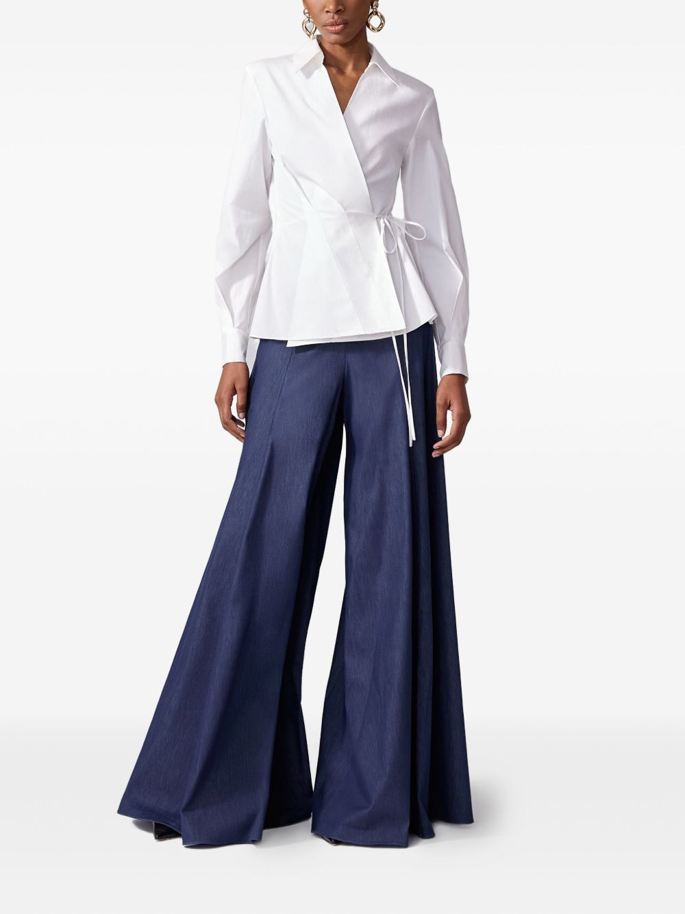 tie-waist wrap shirt - 2