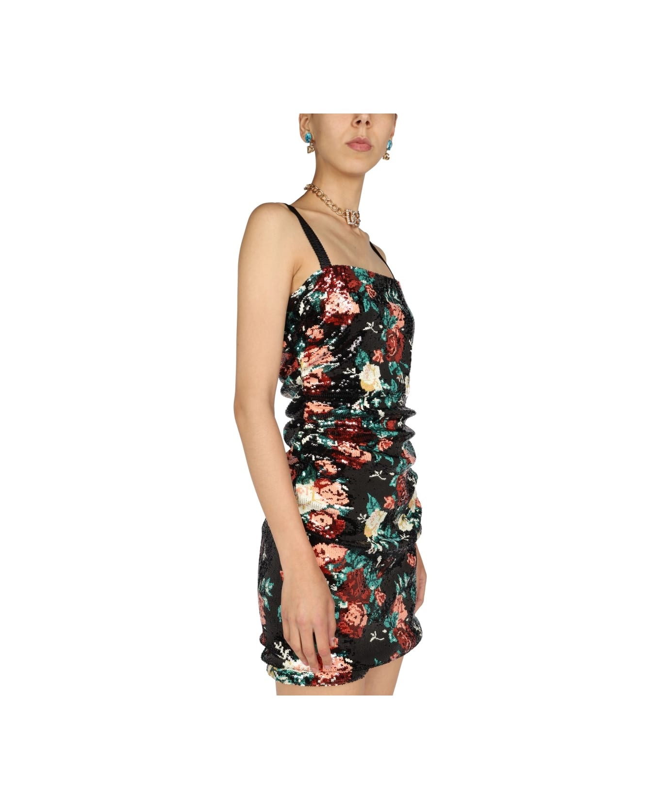 Rose Embroidery Short Dress - 4