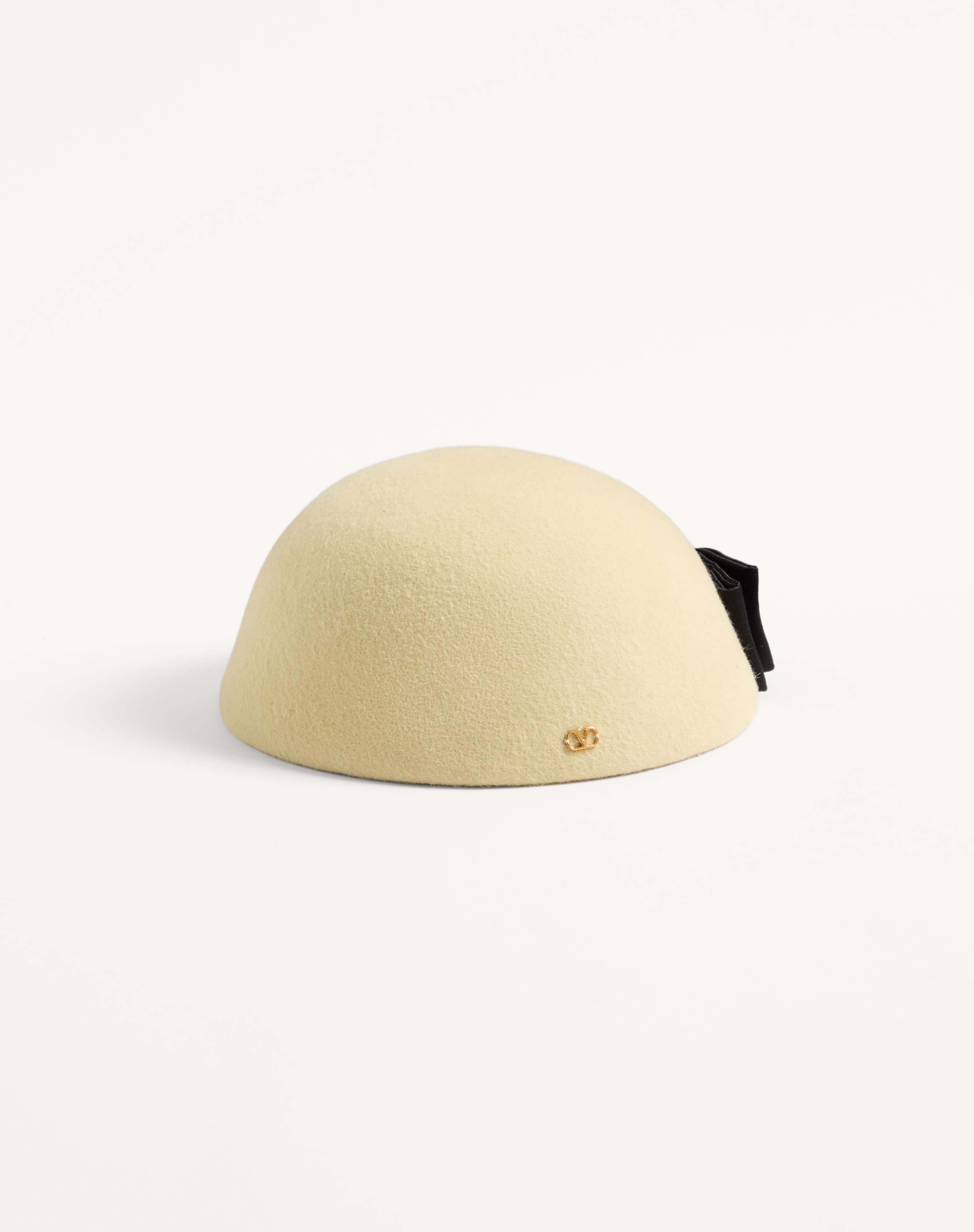 VLOGO SIGNATURE HAT IN LAPIN FABRIC WITH SATIN BOW - 4