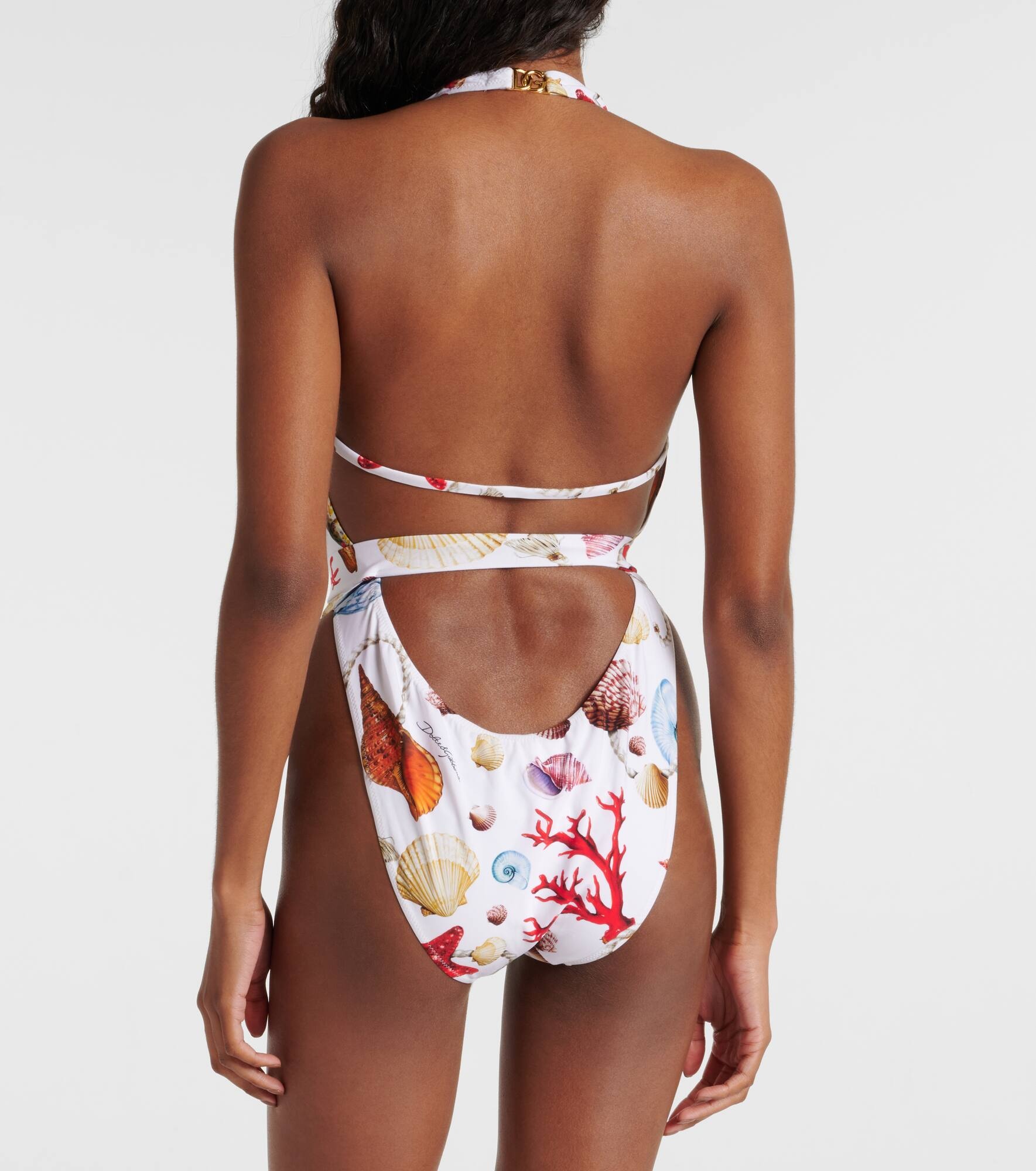 Capri printed halterneck swimsuit - 3