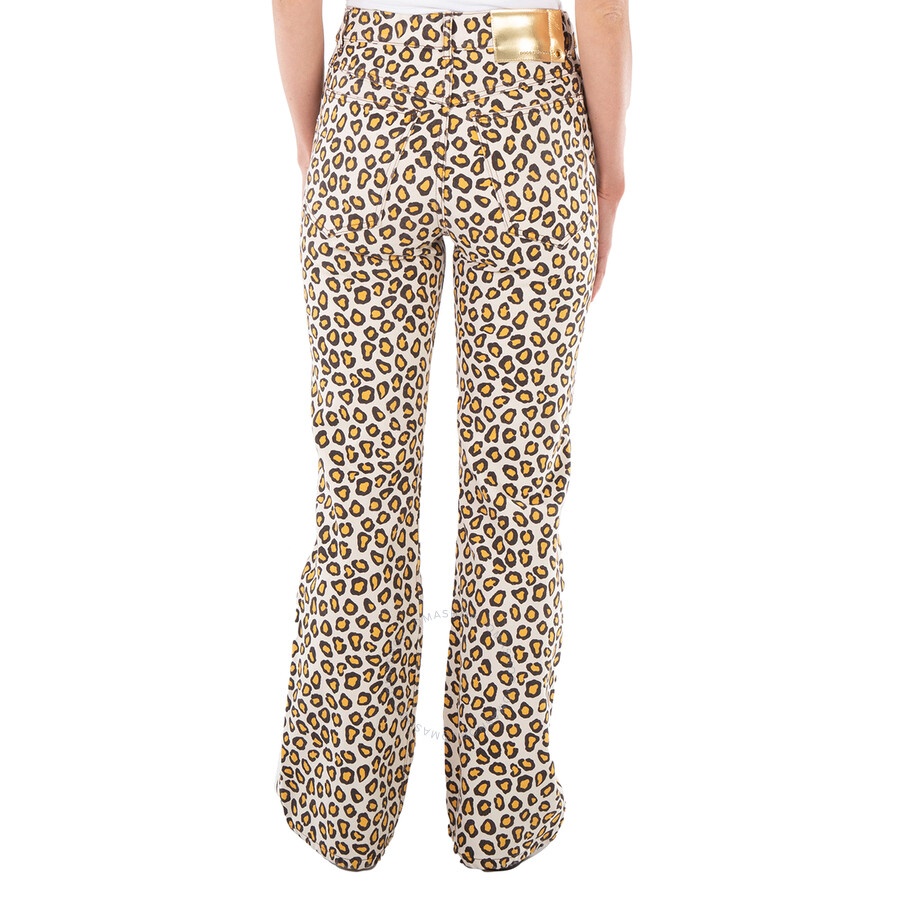Rabanne Leopard Natural Movida Printed Flared Jeans, Brand Size 36 (US Size 4) - 5