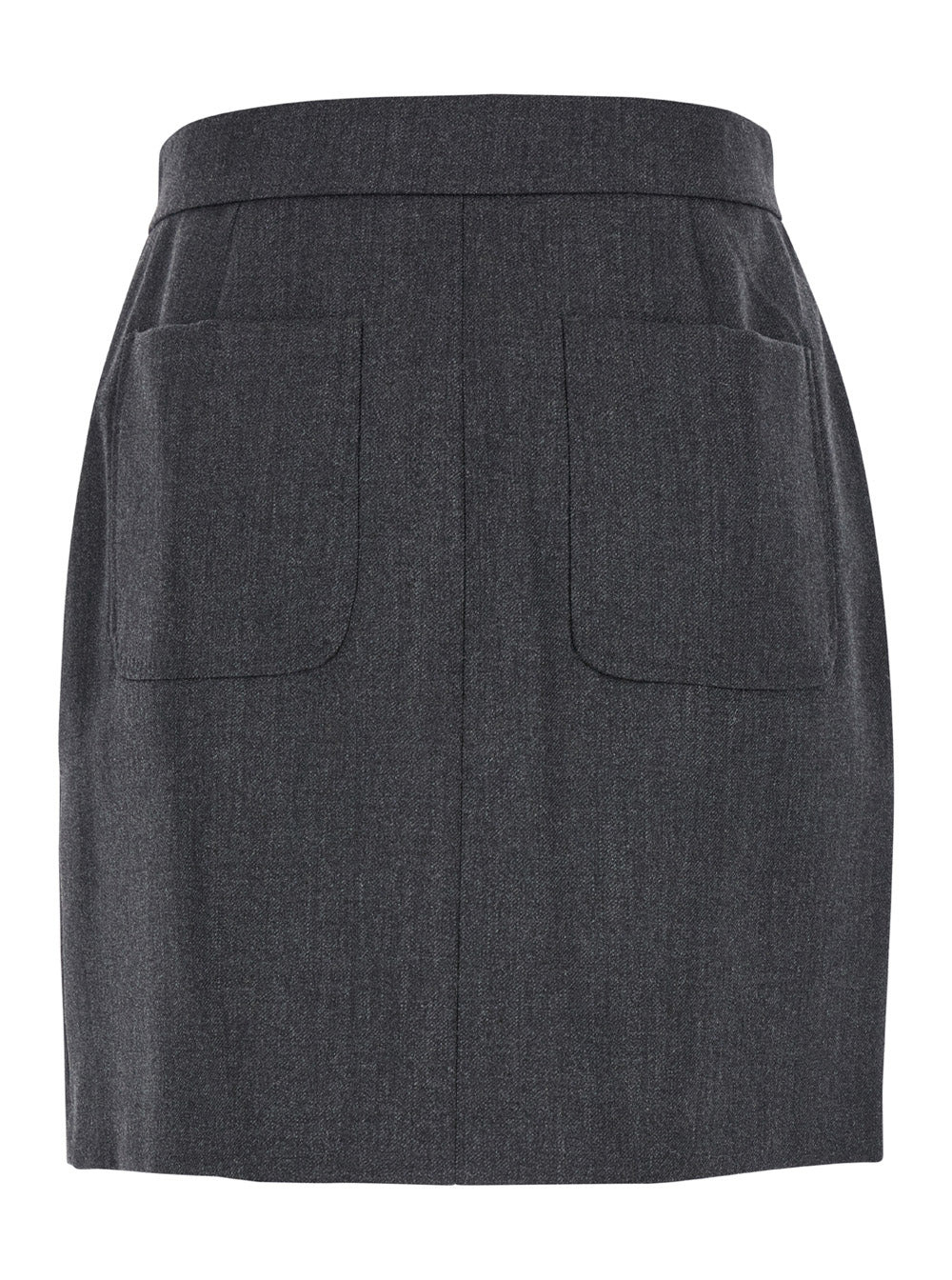 Max Mara Women 'Sondalo' Grey Mini-Skirt With Patch Pockets In Wool Woman - 2