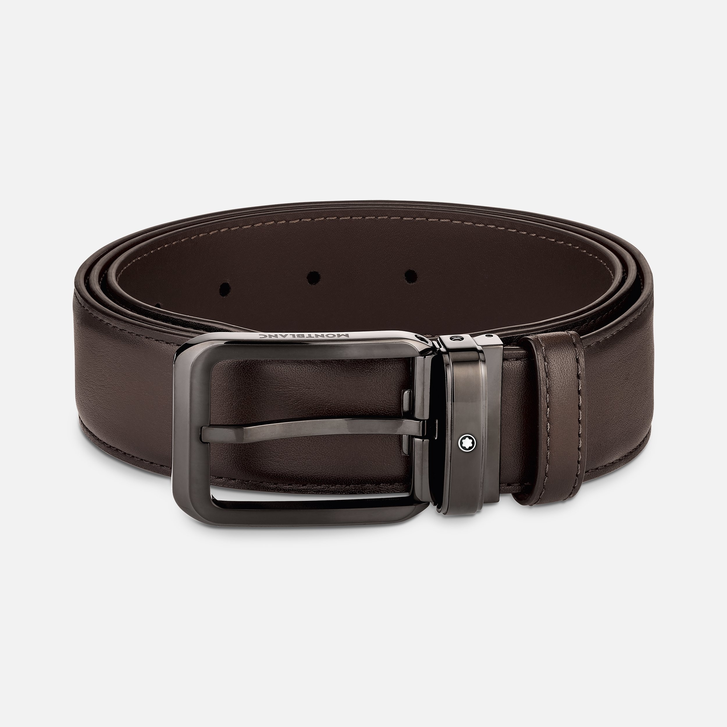 Shaded brown 35 mm leather belt - 1