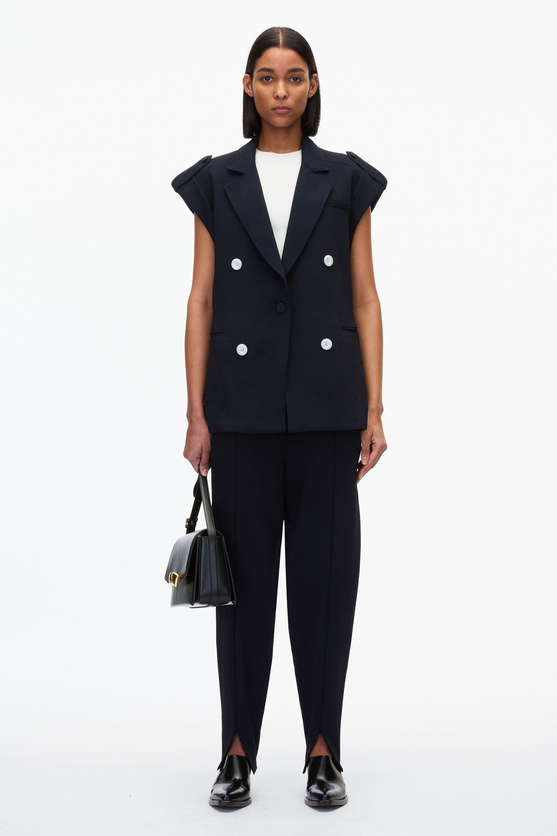 Cocoon Tailored Vest with Rolled Sleeve - 1