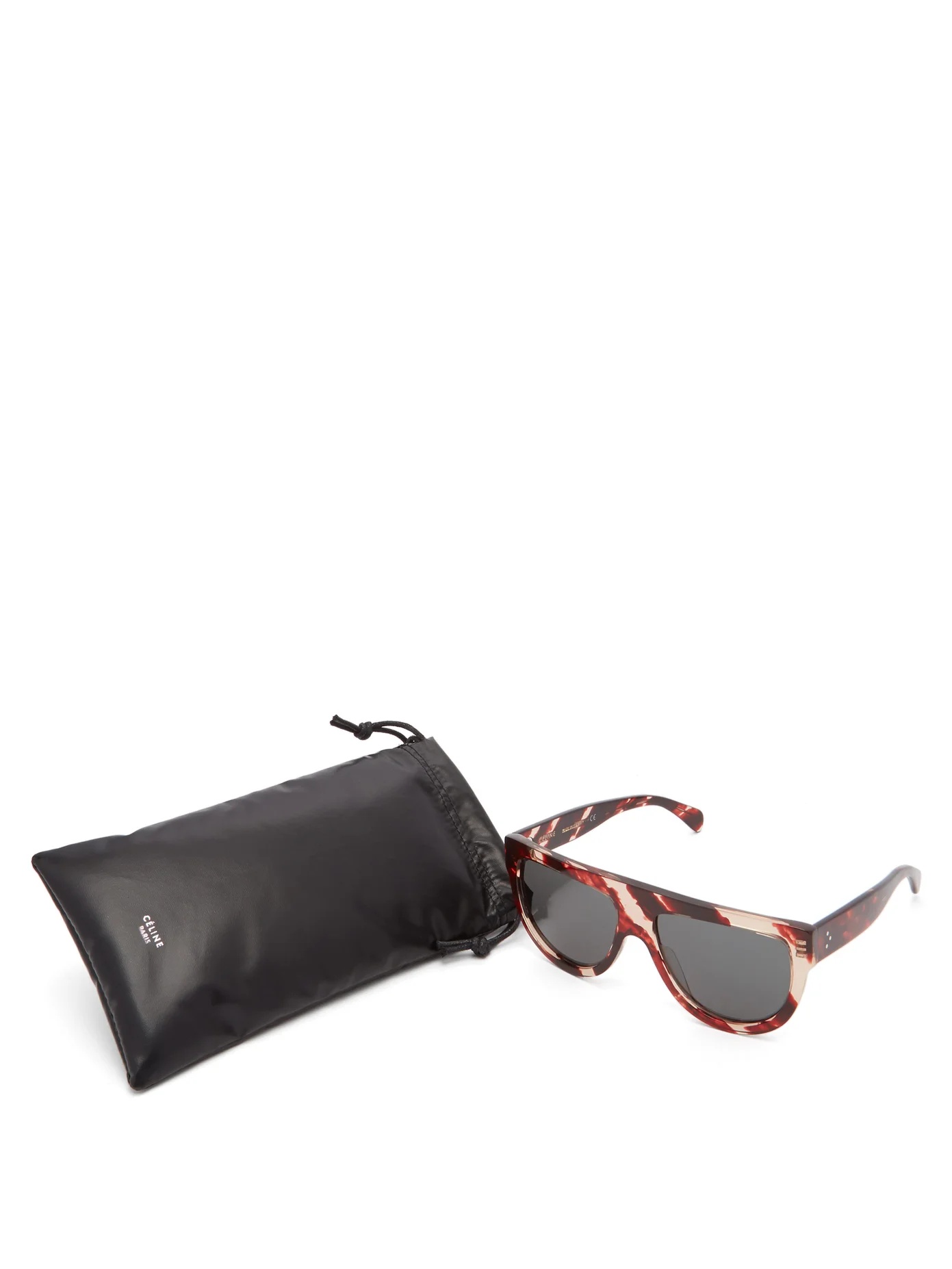 Shadow D-frame marbled acetate sunglasses - 4