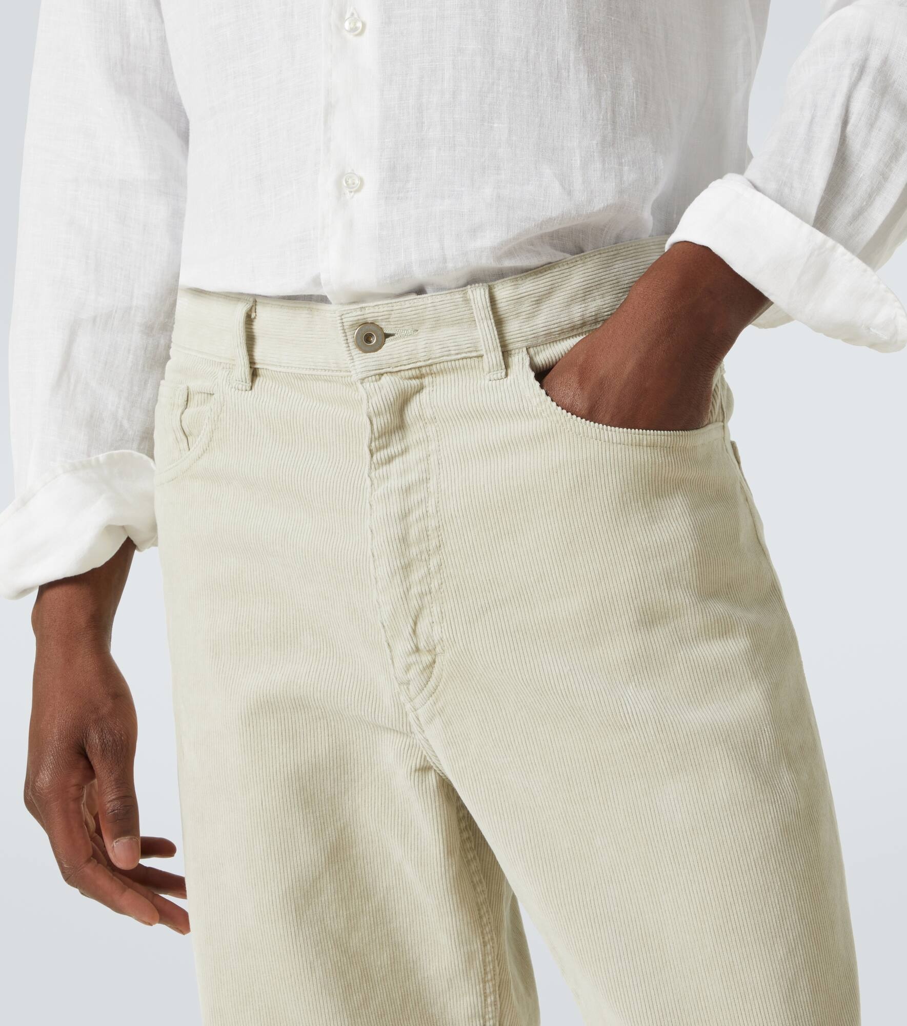 Cotton corduroy wide-leg pants - 5