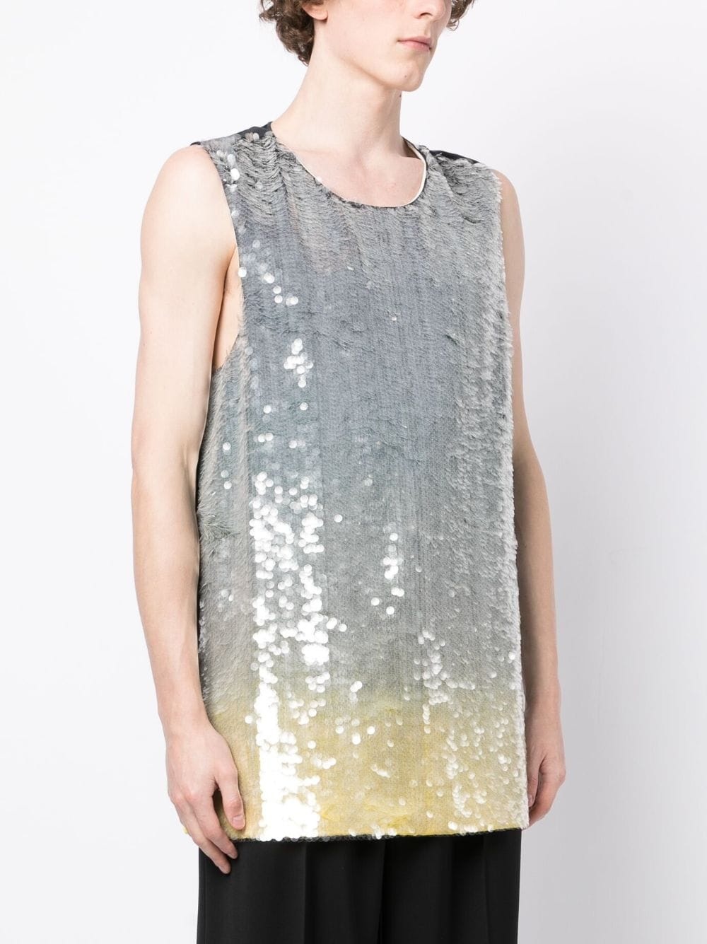 sequin-embellished gradient-effect top - 3