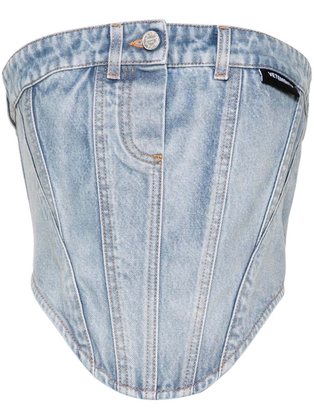 button-up denim corset top - 1