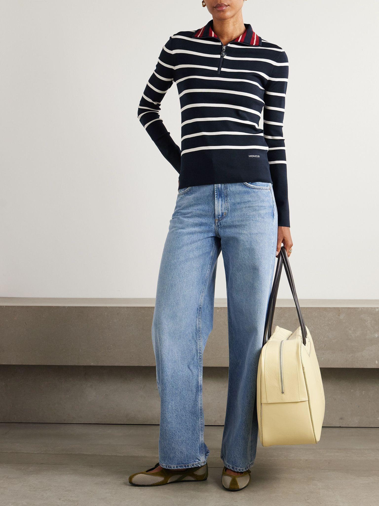 Striped wool sweater Navy - 2