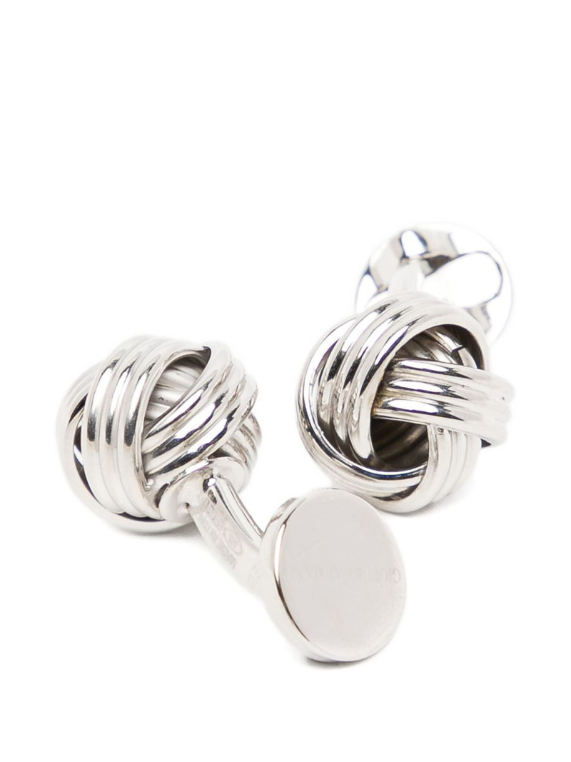 GIORGIO ARMANI knot-detail cufflinks outlook