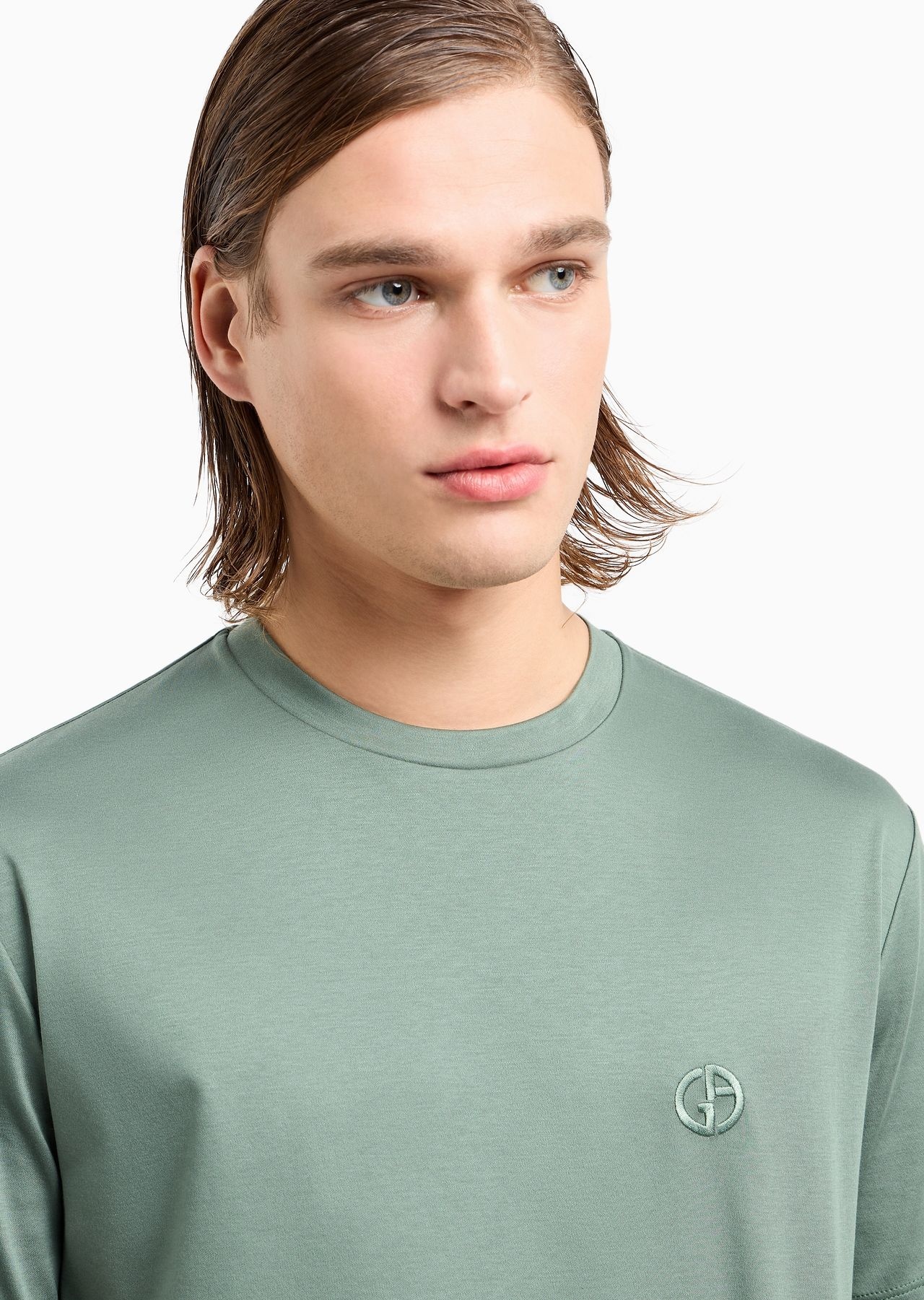 Cotton-interlock T-shirt with embroidered logo - 9