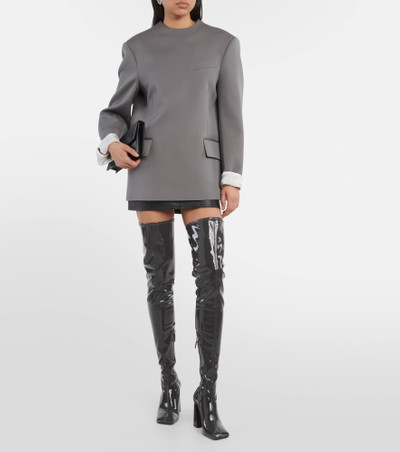 Amina Muaddi Marine Stretch 95 latex over-the-knee boots outlook