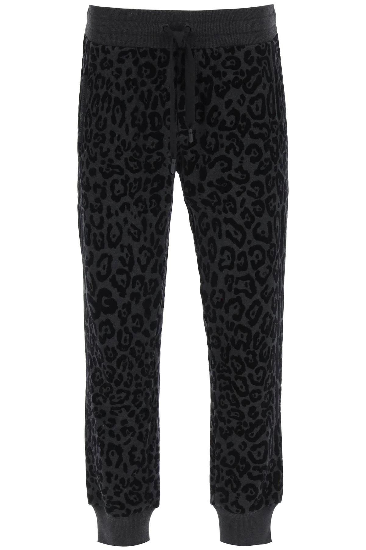 FLOCKED LEOPARD JOGGERS - 1