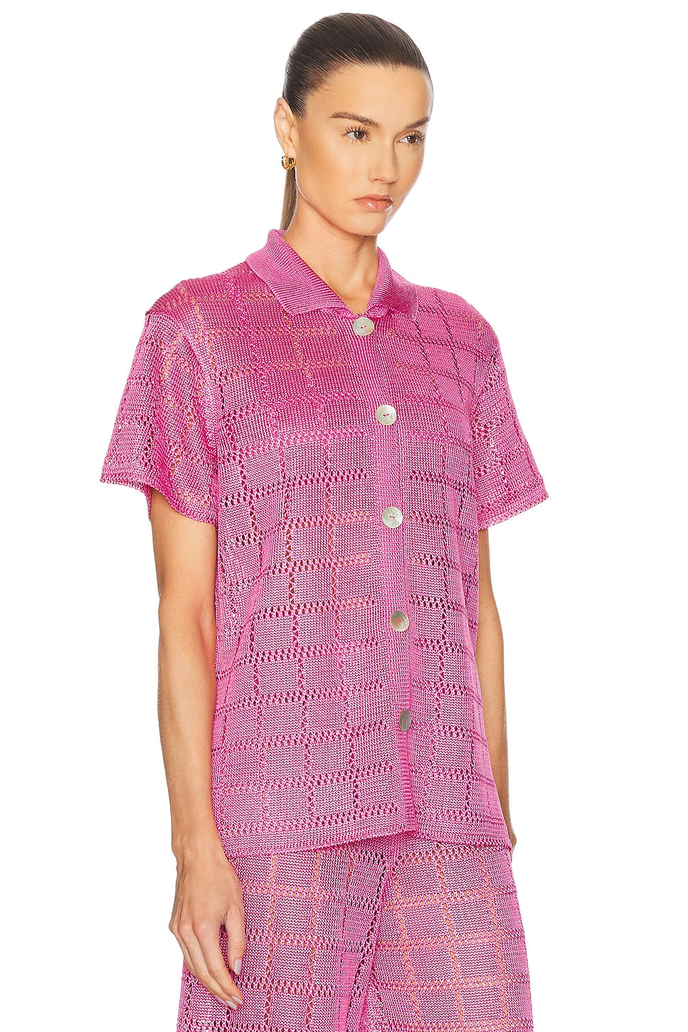 Short Sleeve Patchwork Shirt - 3