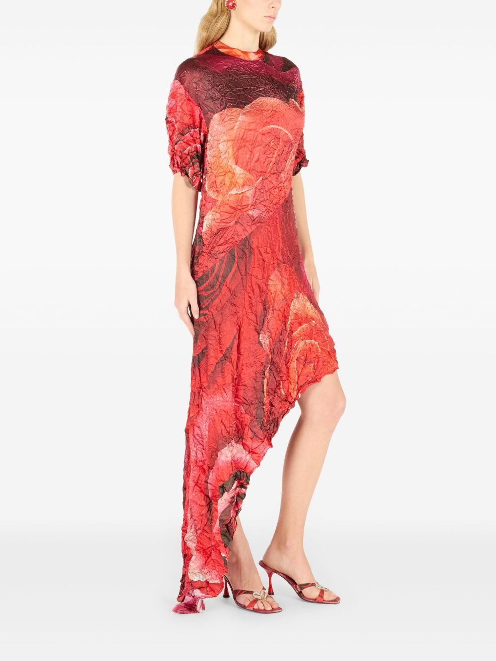 floral-print asymmetric dress - 3