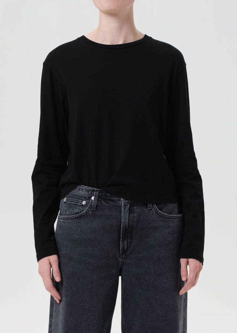 SYDNEY LONG SLEEVE TEE IN BLACK 1