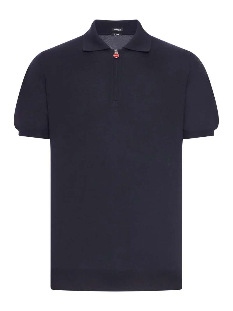 Kiton Men Solid Color Cotton Knitted Polo Shirt - 1