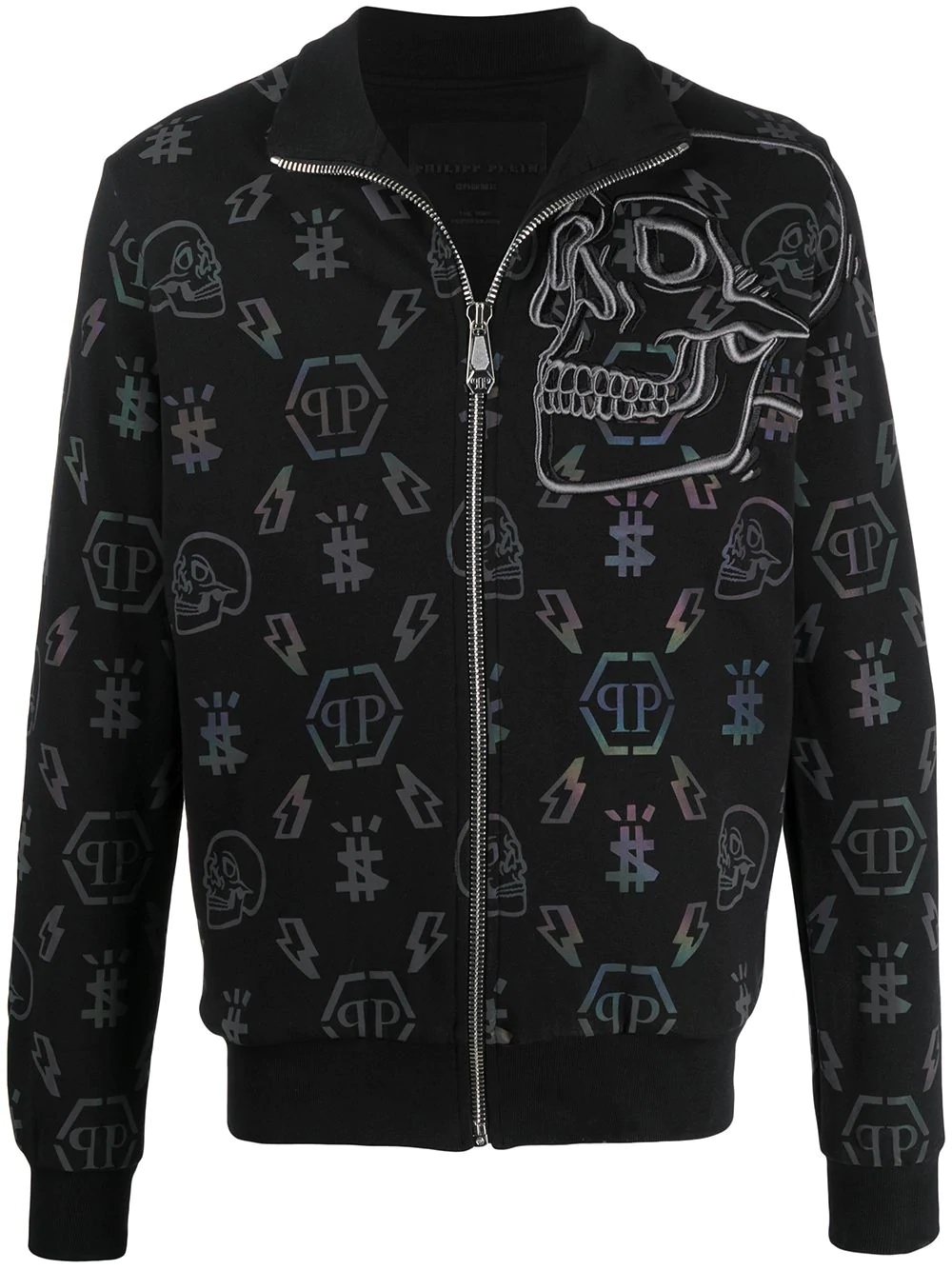 skull print zipped jacket - 1