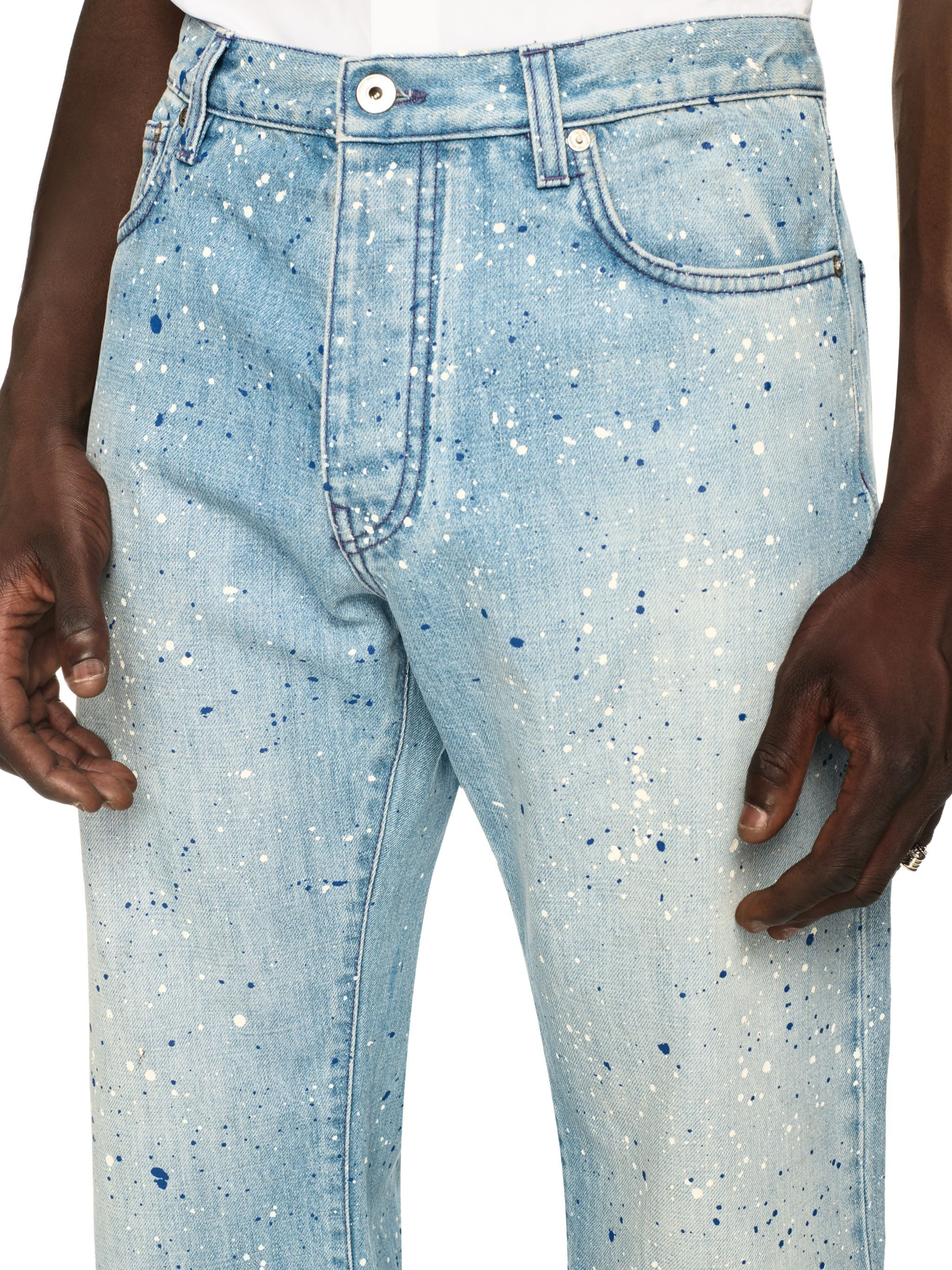 Blue Paint Splatter Jeans - 5