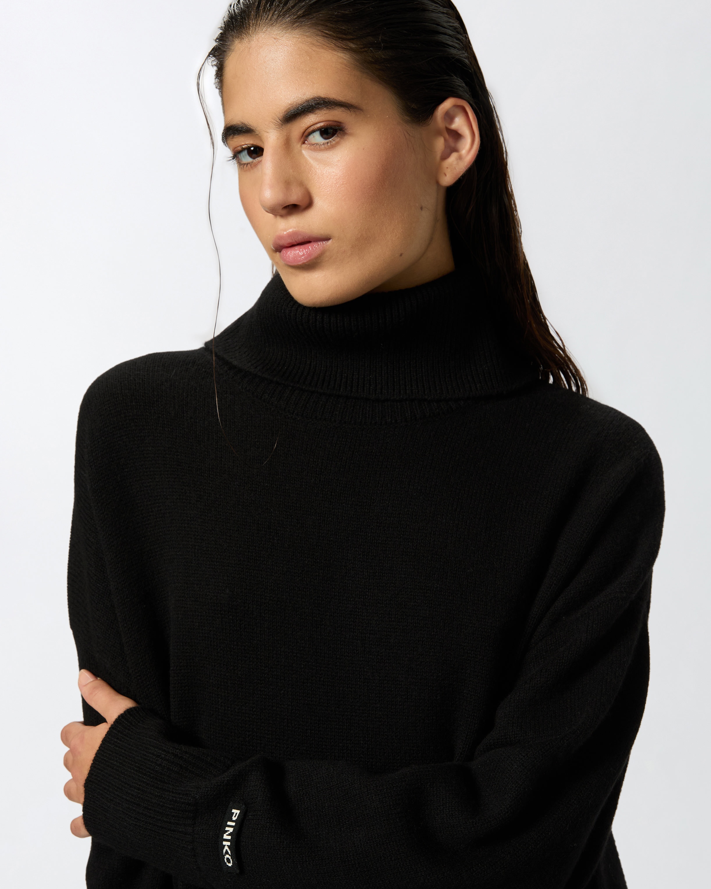 WOOL MINI DRESS WITH HIGH NECK - 5