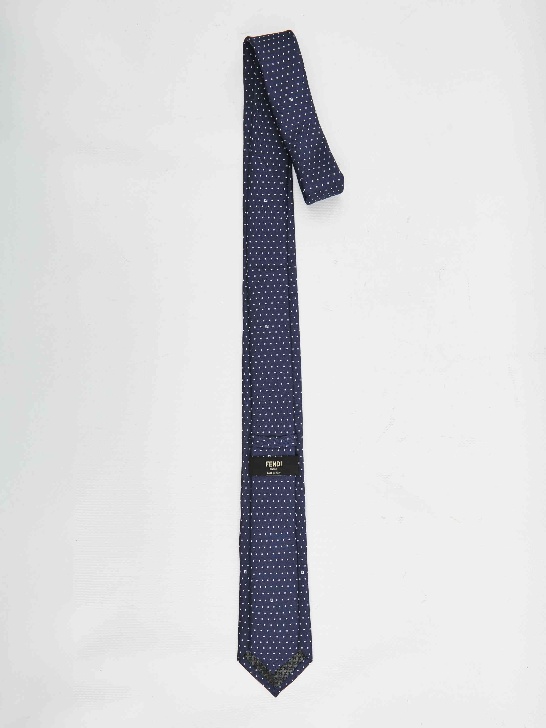 Fendi Men Blue Silk Tie - 2