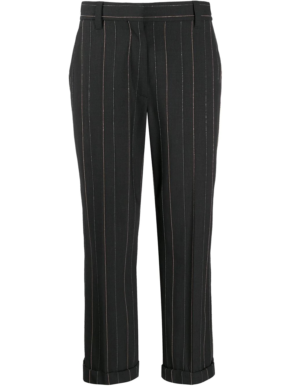 pinstripe cropped trousers - 1