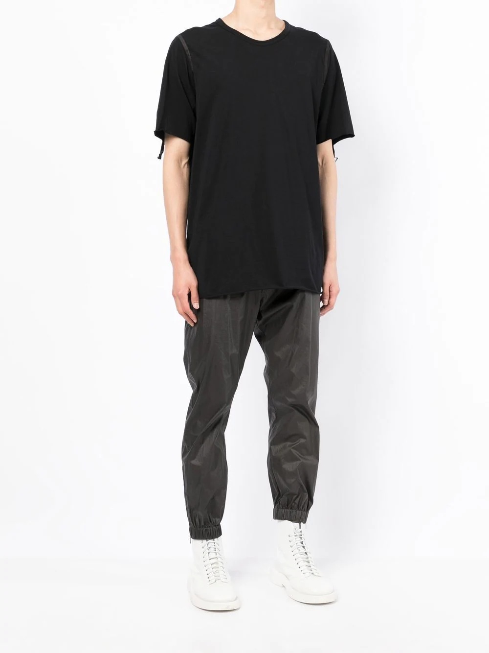 seam-detailing cotton T-shirt - 3