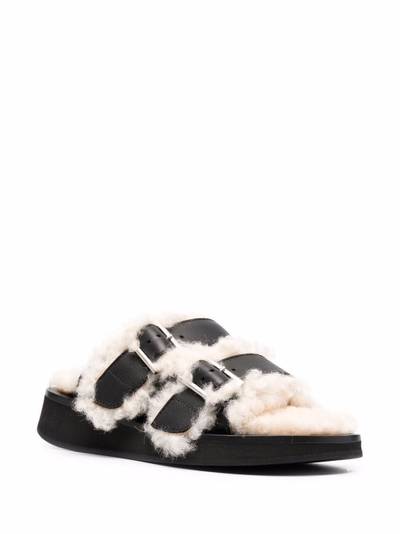 Ambush shearling-detail flat sandals outlook