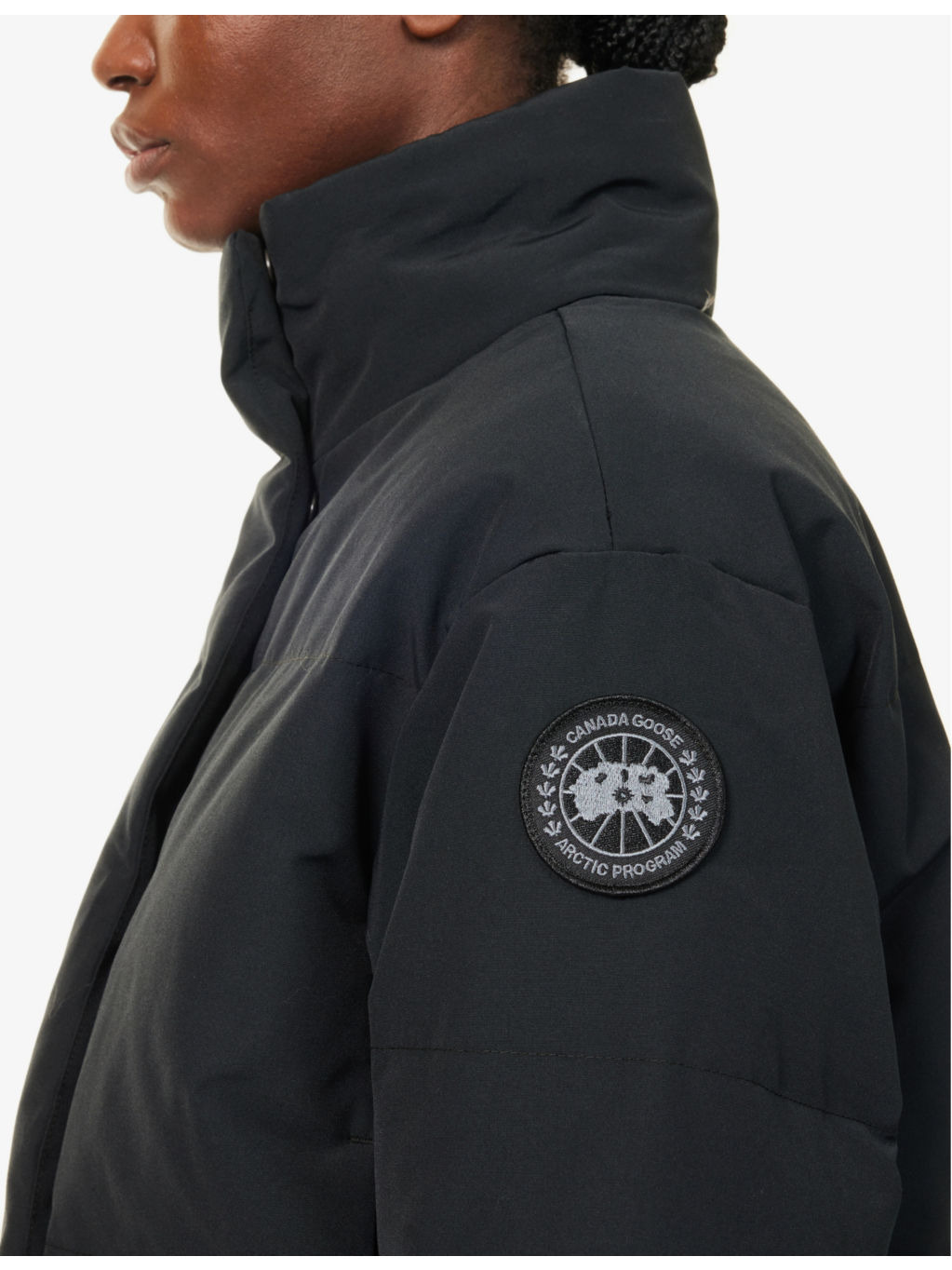 Grandview logo-patch cropped shell-down puffer jacket - 5