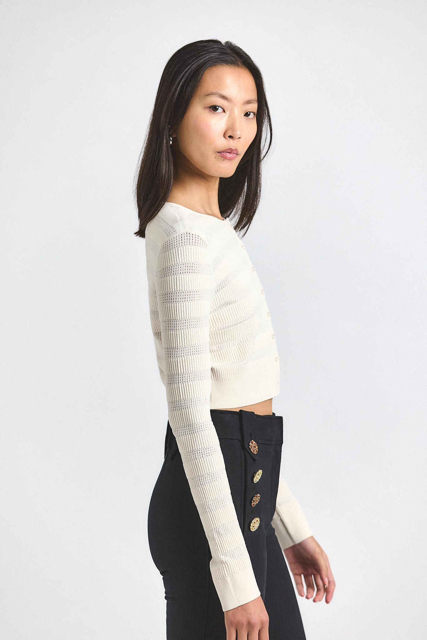 CORA POINTELLE KNIT CARDIGAN - 4
