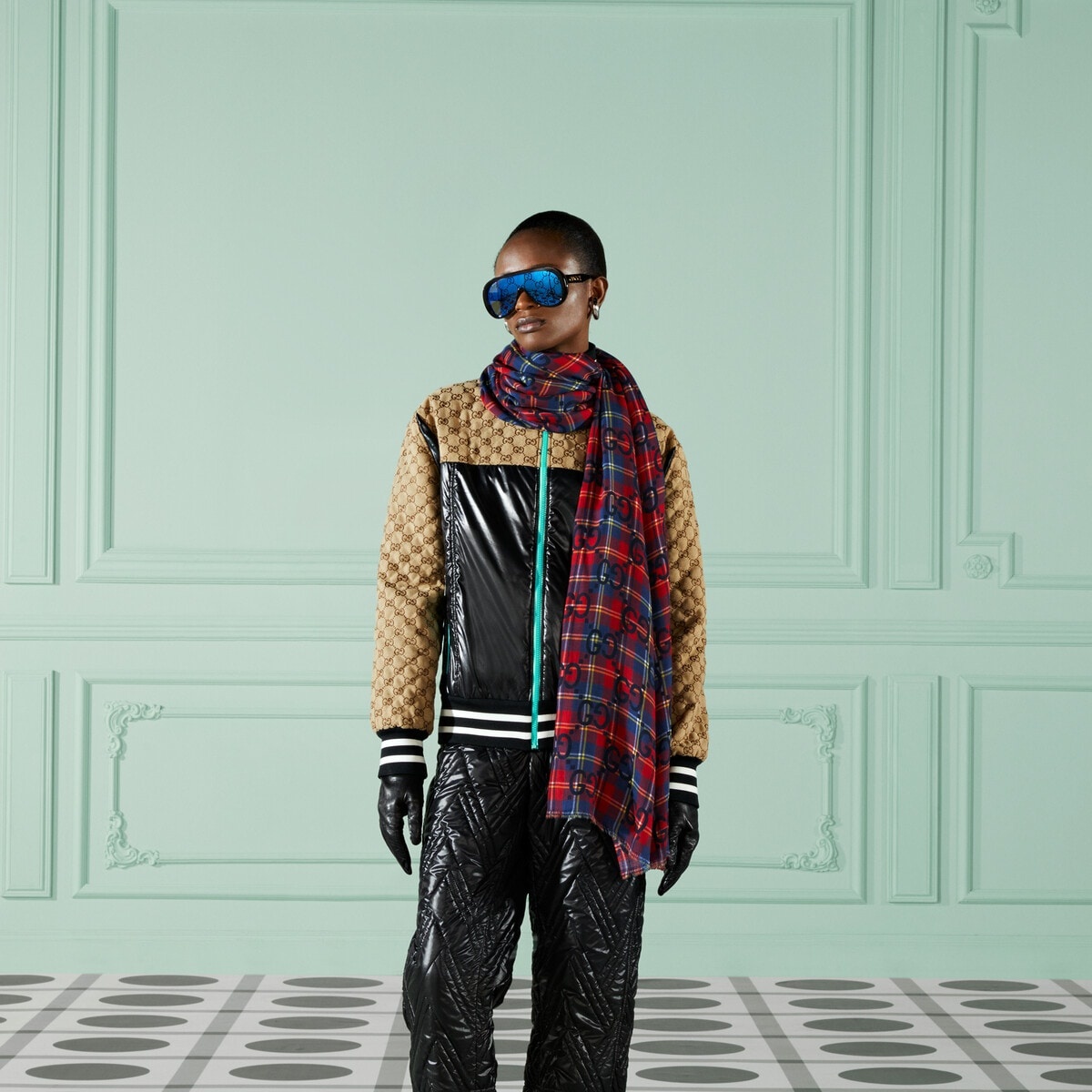 Maxi GG print wool scarf - 4