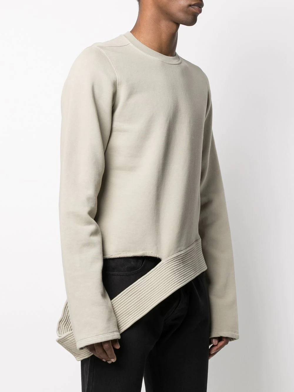 torn-hem long-sleeve sweatshirt - 3