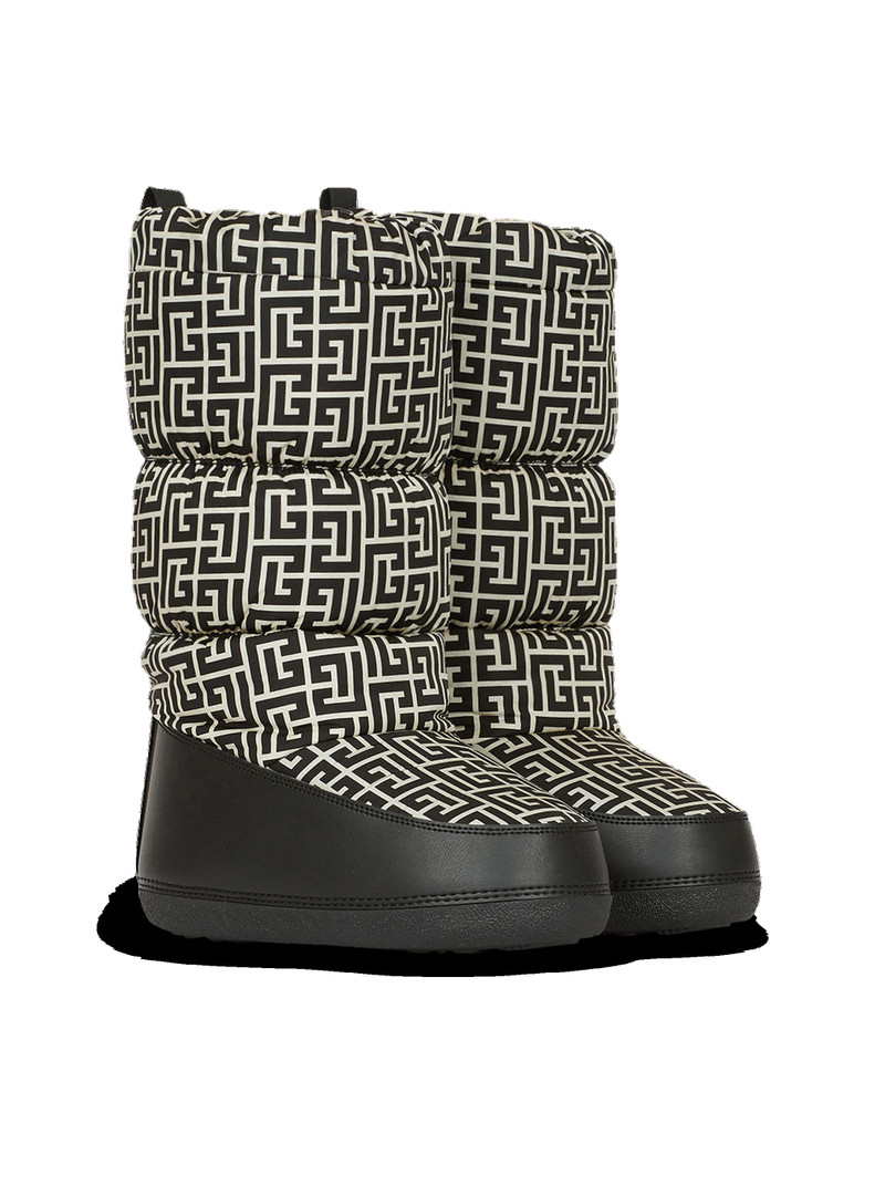 Capsule After ski - Quilted nylon après-ski boots with Balmain monogram pattern 2