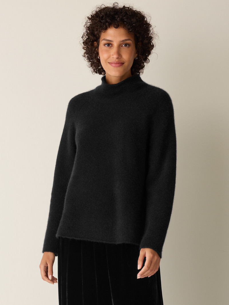 EILEEN FISHER Cashmere Silk Boucle Bliss Turtleneck Top outlook