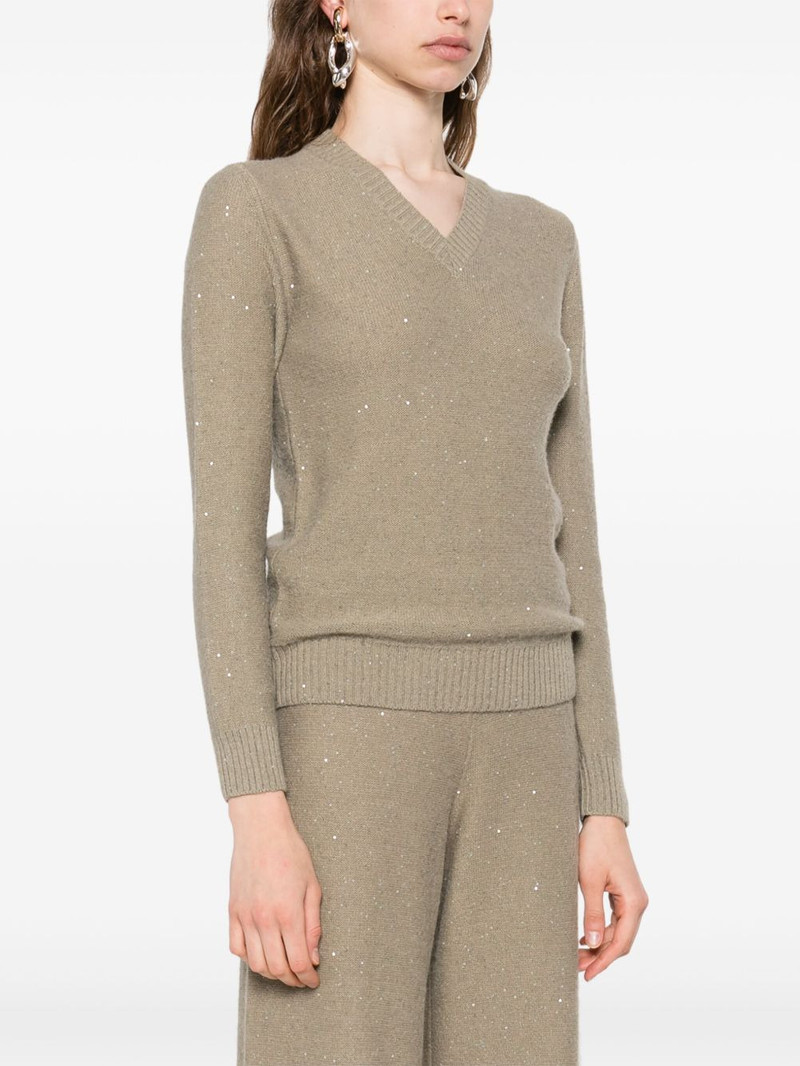 sequin-embellished v-neck sweater 3