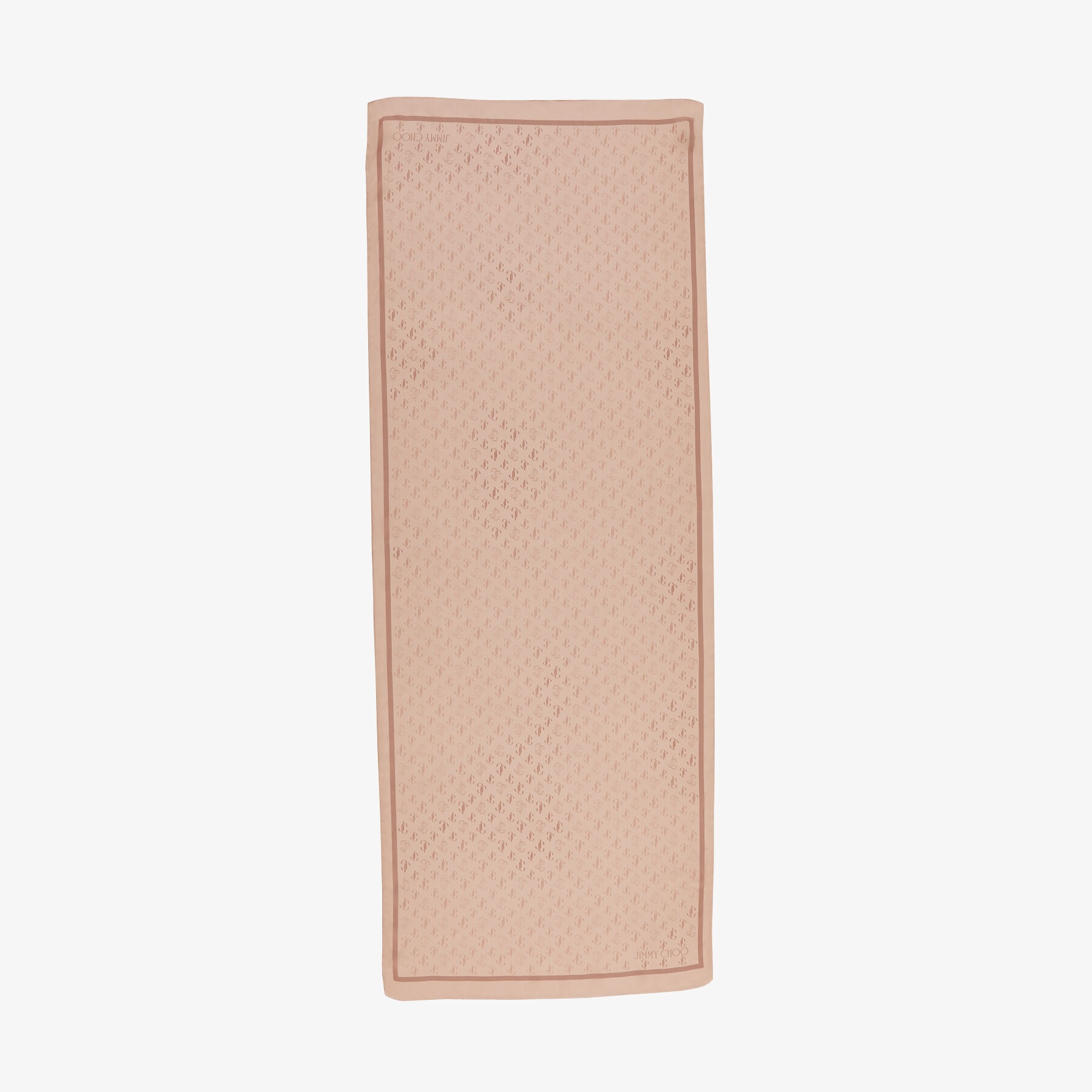 Doris
Ballet Pink Silk Stole with JC Monogram Repeat Print - 2