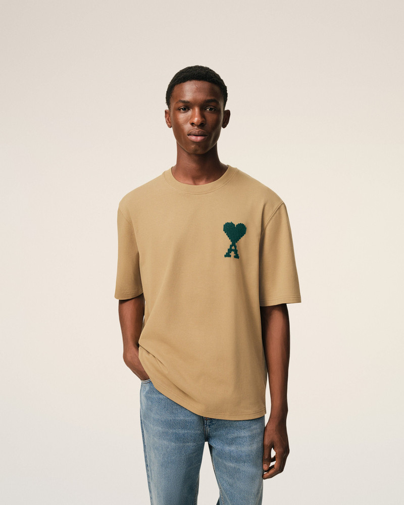 BEIGE COTTON AMI DE COEUR T-SHIRT 3