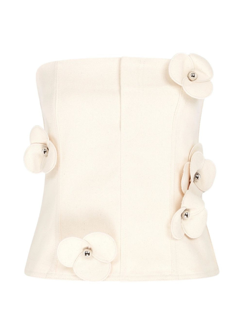 3D Flower denim corset top 1