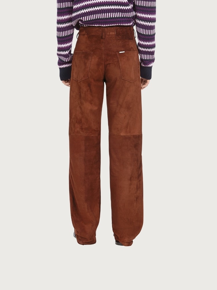 SUEDE FIVE POCKET TROUSER - 3