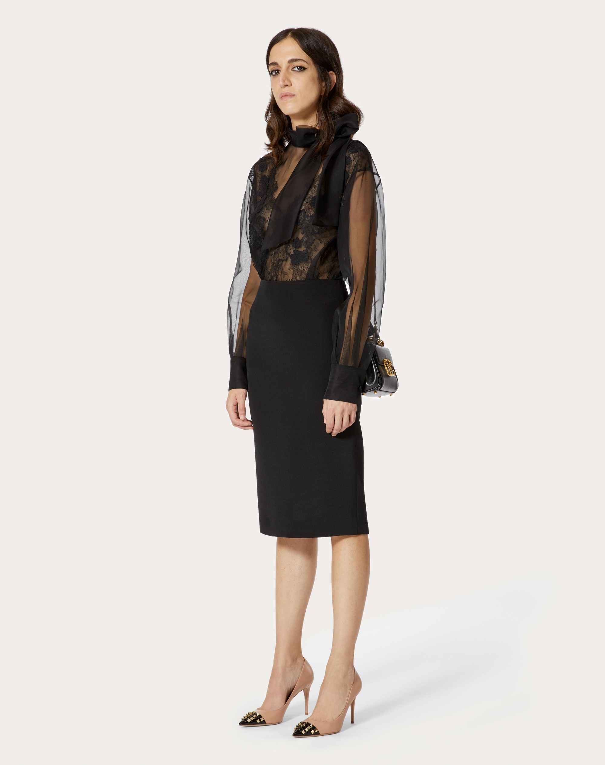 STRETCH CREPE COUTURE PENCIL SKIRT - 2
