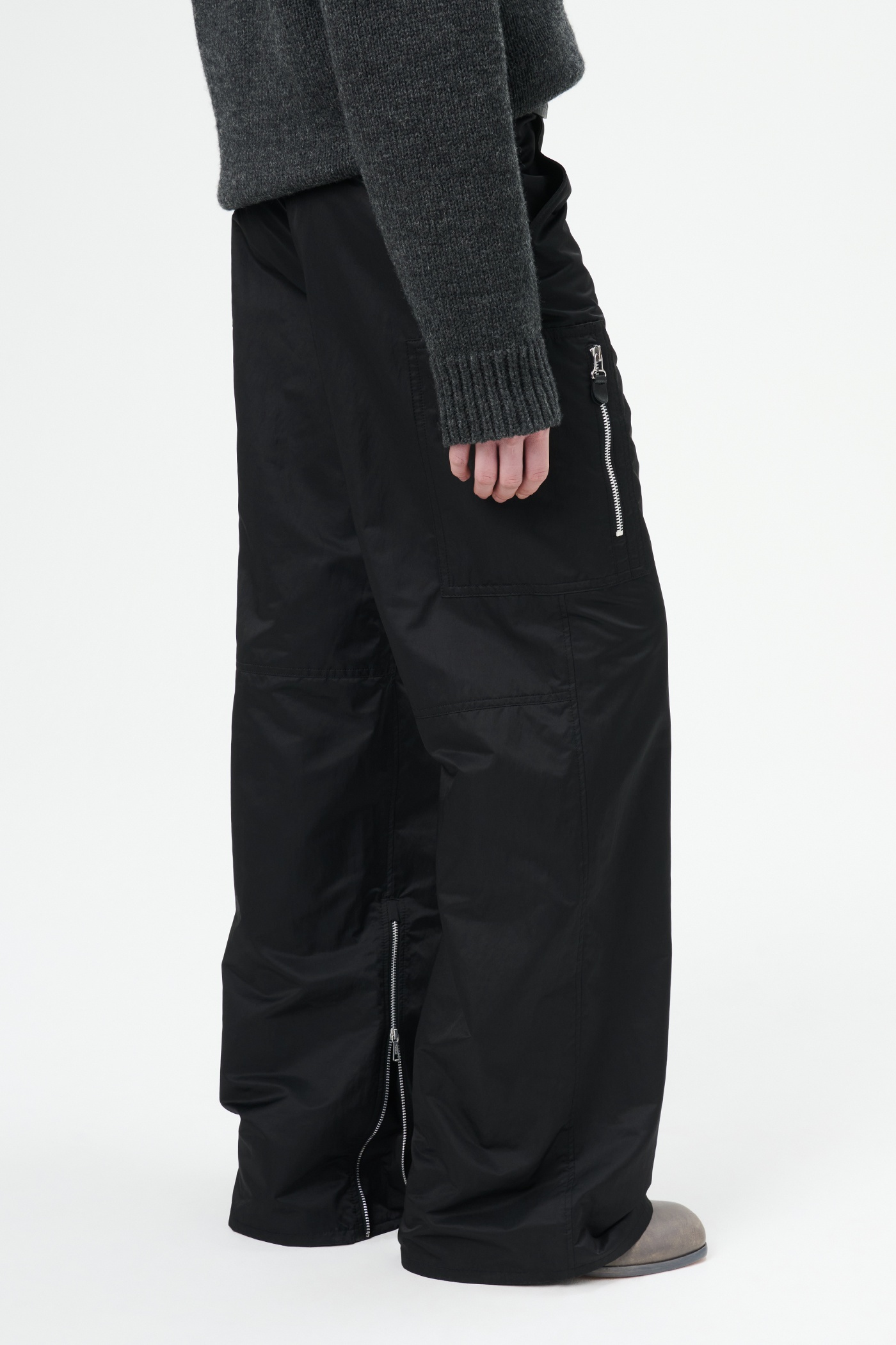 Pilot Trousers Black High Gloss Sateen - 6