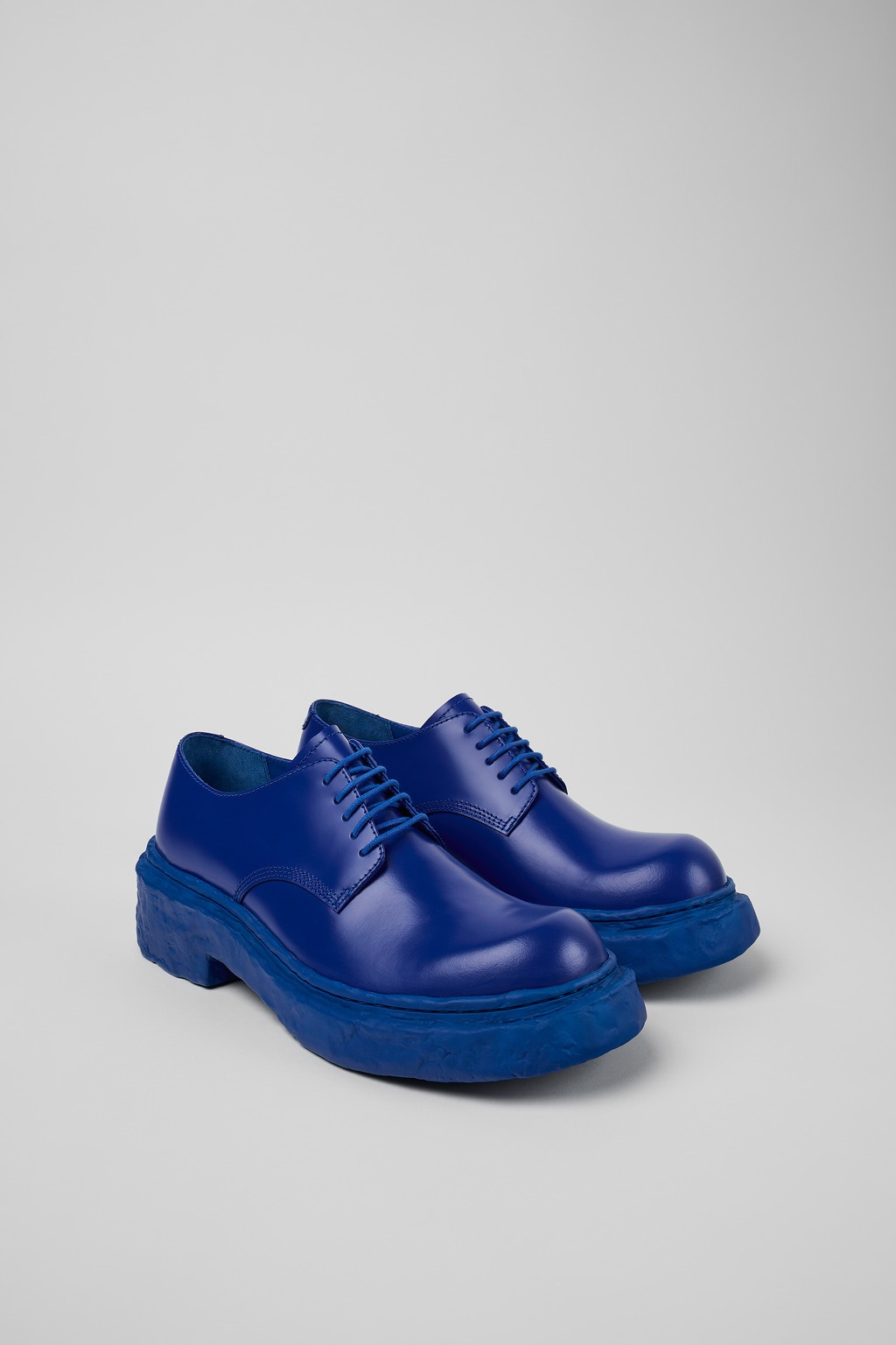 Blue Leather Blucher - 2
